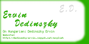 ervin dedinszky business card